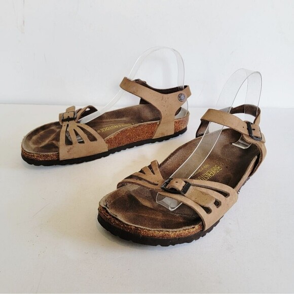 Birkenstock Bali EU 40 Medium/Narrow Tan Brown Ankle Buckle Two Strap Sandals - Picture 7 of 16